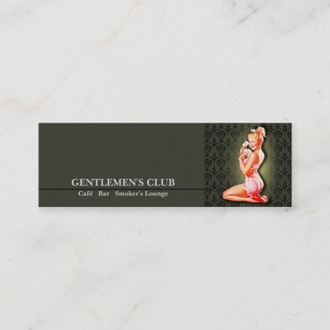 Gentlemen's Club - Karte, Geschäft, Rufen Mini Visitenkarte (Vorderseite)