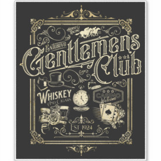 Gentlemen's Club Retro Aufkleber