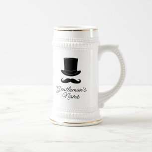 Gentlemen's dapper hat und Schnurrbart Brauch Bierglas