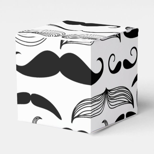 Gentlemens Mustache Muster in allen Formen und Grö Geschenkschachtel (Vorderseite)