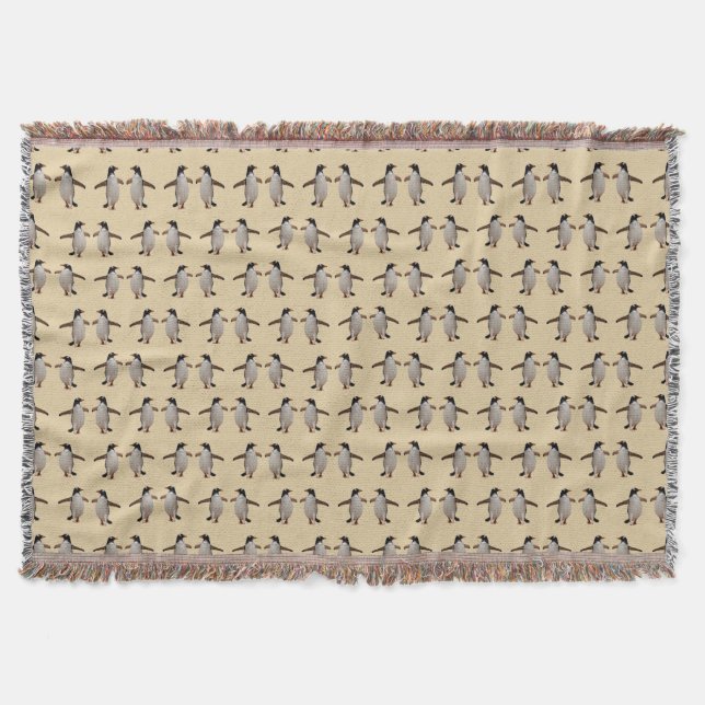 Gentoo Frenzy Throw Blanket (Gold) Decke (Vorderseite)
