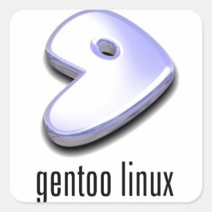 Gentoo Linux Logo Quadratischer Aufkleber