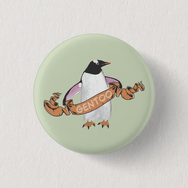 Gentoo penguin button (Vorderseite)