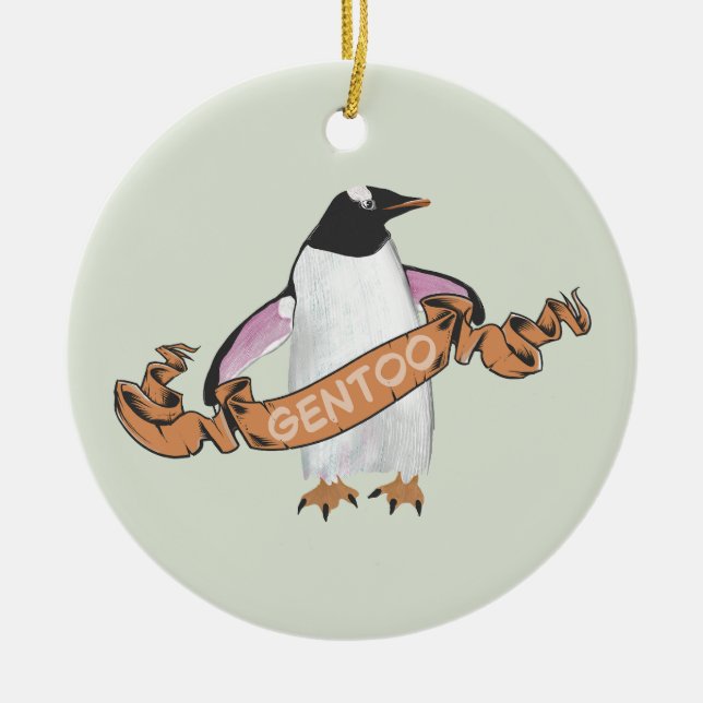 Gentoo penguin keramik ornament (Vorne)