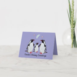 Gentoo Pinguin-Gruß-Karte Feiertagskarte