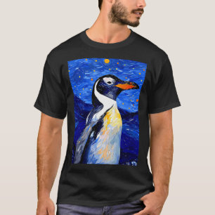 Gentoo Pinguin Sternennacht Malerei Männer Frauen T-Shirt