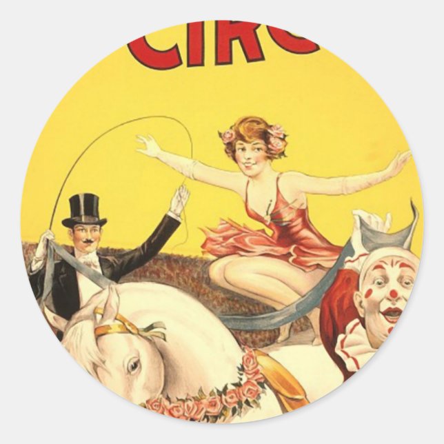 Gentry Bros, Circus Miss Louise Hilton Runder Aufkleber (Vorderseite)