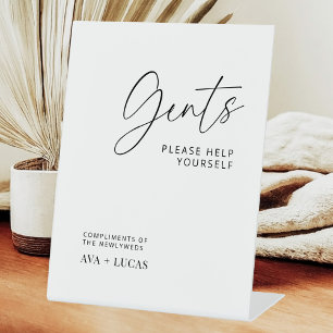 Gents Bad Basket Minimalistisch Hochzeitsempfang Sockelschild