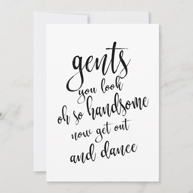 Gents Bad Erschwingliches Hochzeitszeichen Einladung (Vorderseite)