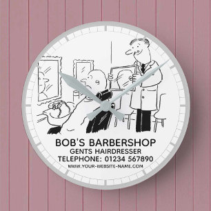Gents Friseur und Barbershop Runde Wanduhr