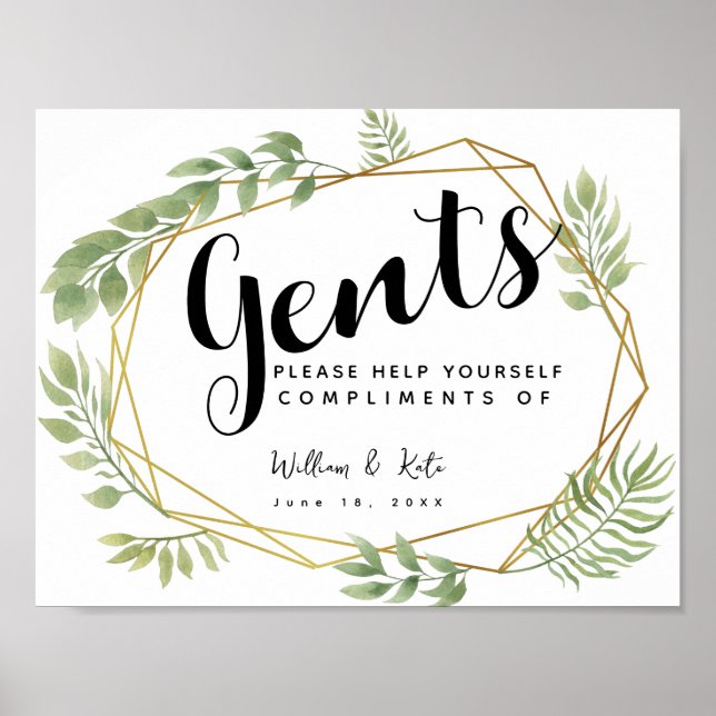 Gents restroom sign - toiletee country Crystal Poster (Vorne)