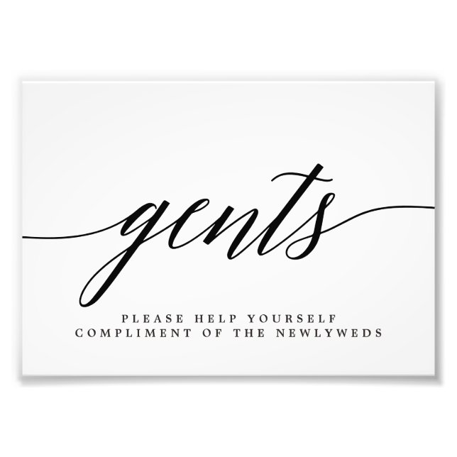 Gents Wedding Bad Sign EDITABLE FARBE MSC Fotodruck (Vorne)