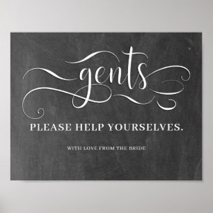 Gents Wedding Bad Sign Poster