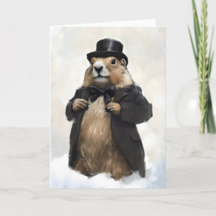 Gentteman Groundhog Funny Feiertagskarte