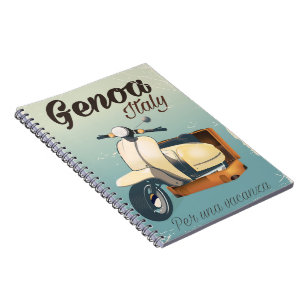 Genua Italien Für einen Urlaub im Vintage Poster Notizblock