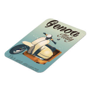 Genua Italien Für einen Urlaub Vintage Poster Magnet