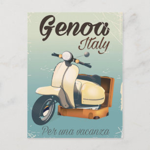 Genua Italien Für einen Urlaub Vintage Poster Postkarte