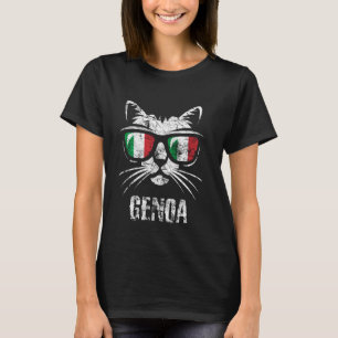 Genua Italien Lustige Katze Vintage Italienische F T-Shirt