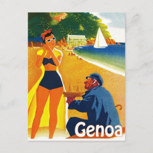 Genua Küste, Italien, alter Kapitän und junger Tou Postkarte
