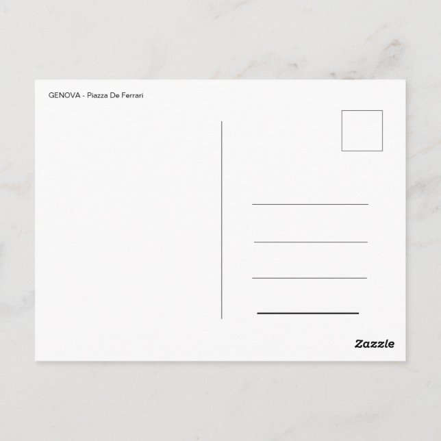 Genua - Piazza de Ferrari Postkarte (Rückseite)