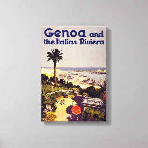 Genua und das italienische Vintage Plakat Restor Leinwanddruck
