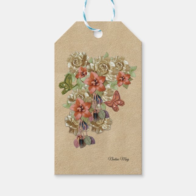 Genuale Leder- und Wildlederkunst Geschenkanhänger (Vorderseite)