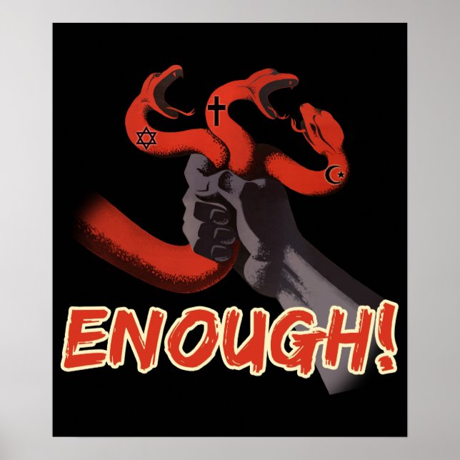 GENUG!! Atheistisches Poster! Poster (Vorne)