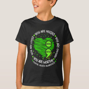 Genug ist Semikolon-Psychische-Gesundheits-Bewusst T-Shirt