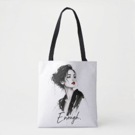 Genug. Minimalistische Statement-Baumwolltasche