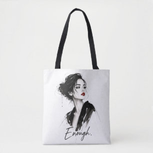 Genug. Minimalistische Statement-Baumwolltasche