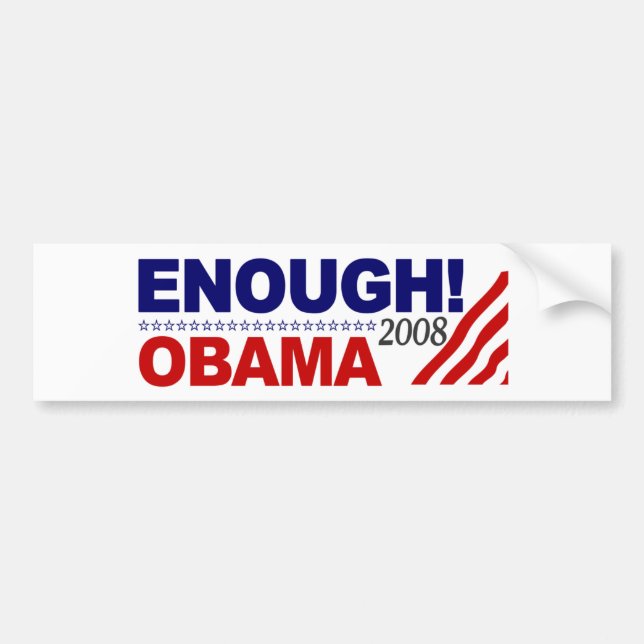 GENUG! (Obama 2008) Autoaufkleber (Vorne)