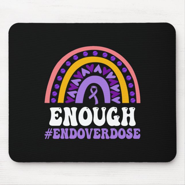 Genug Überdosierung Pruple Ribbon Opioid Überdosie Mousepad (Vorne)