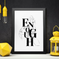 GENUGH Grafik Schwarz-weiße moderne Typografie
