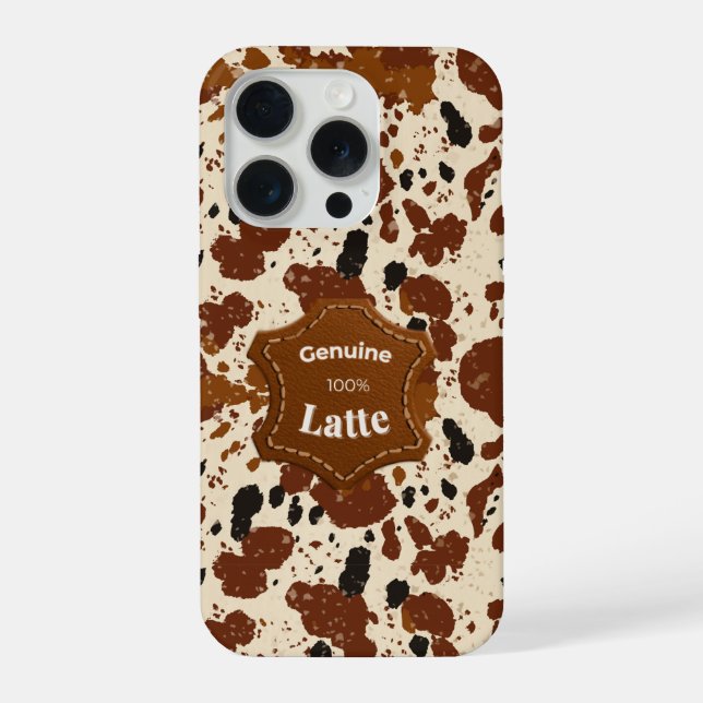 Genuine 100% Latte Cowhide Pattern | Neutral  iPhone Hülle (Rückseite)