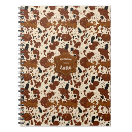 Genuine 100% Latte Cowhide Pattern | Neutral Notizblock
