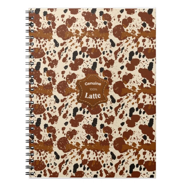 Genuine 100% Latte Cowhide Pattern | Neutral  Notizblock (Vorderseite)