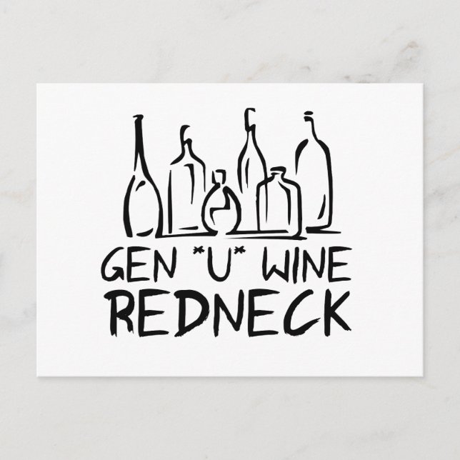 Genuine Gen*U*Wine Redneck Postkarte (Vorderseite)