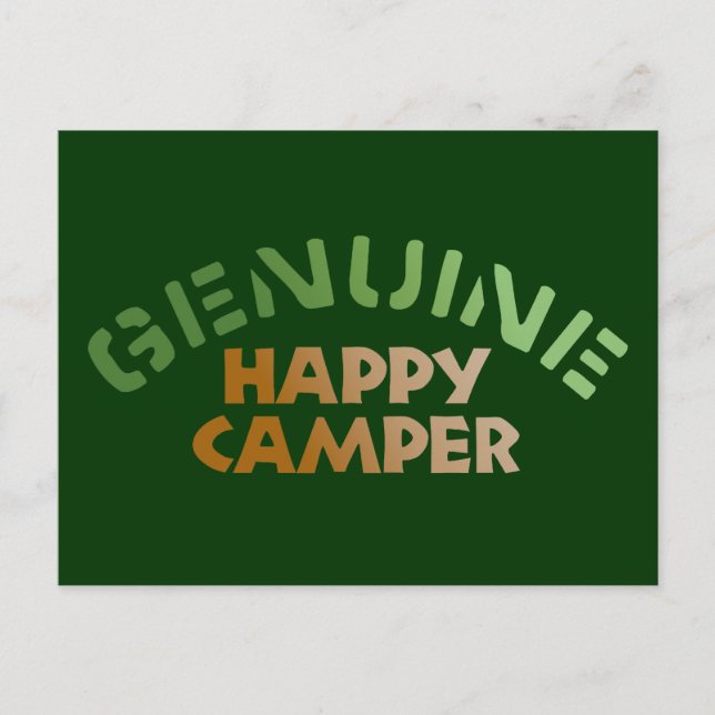 Genuine Happy Camper Postkarte (Vorderseite)