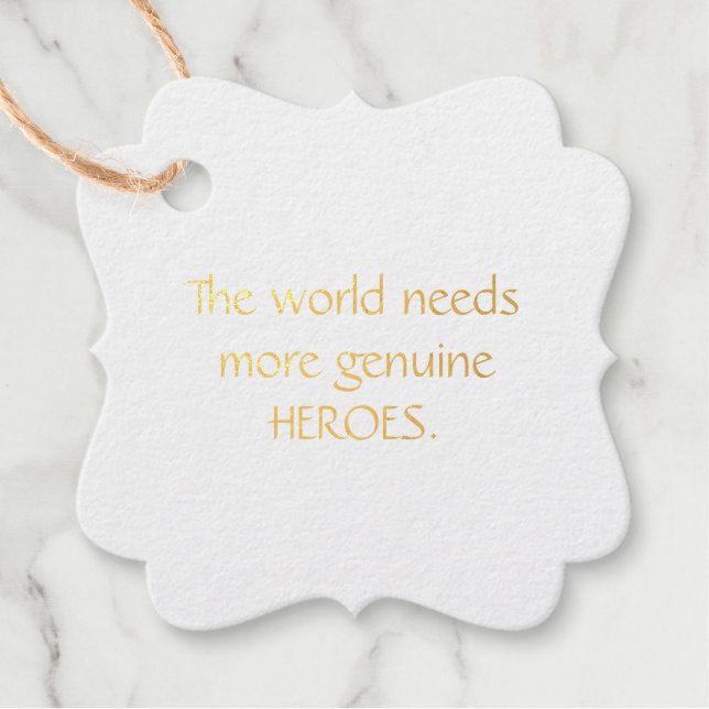 Genuine Heroes Foil Favor Tag (Vorderseite)