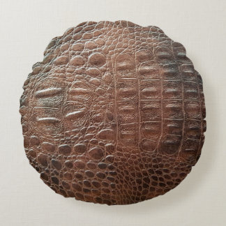 Genuine leather texture backgroundr close-up, embo rundes kissen