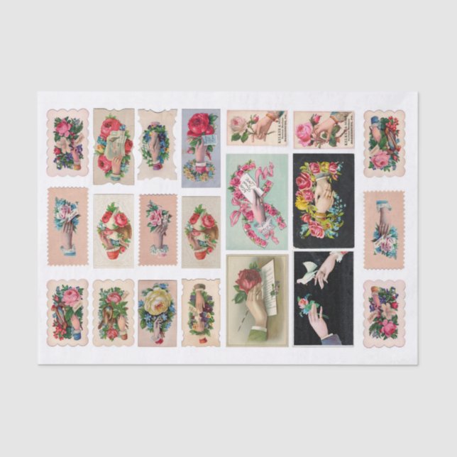 Genuine (nicht KI) Hand Whimsy Ephemera Seidenpapier (Vorderseite)