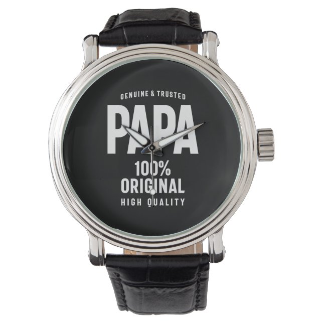 Genuine und Trusted Papa | Father Gift Armbanduhr (Vorderseite)