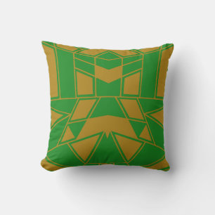Geo #545 Gold & Green Kissen