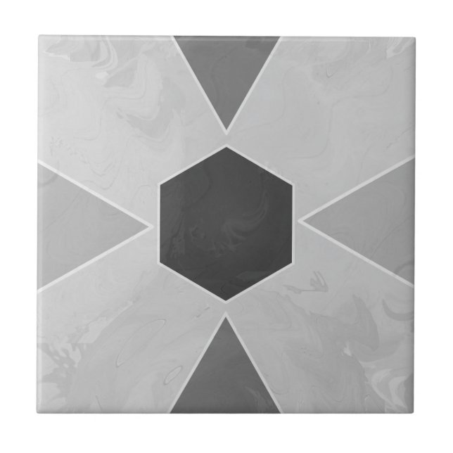 Geo Abstract Pastel Marble Gray Fliese (Vorderseite)