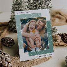 Geo Colorblock Foto Holiday Card