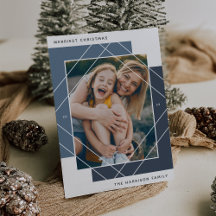 Geo Colorblock Foto Holiday Card