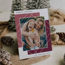 Geo Colorblock Foto Holiday Card