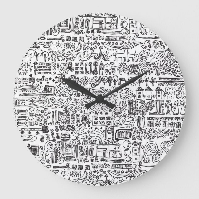 Geo Design abstrakte Muster. Große Wanduhr (Vorderseite)