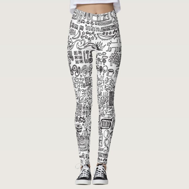 Geo Design abstrakte Muster. Leggings (Vorderseite)