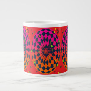 Geo Ellipse Red Housewarming Wedding Gift Jumbo-Tasse